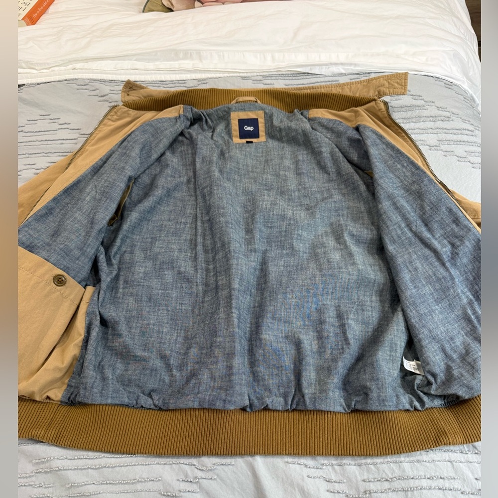 GAP 2009 EUC Light Brown Bomber Jacket for Men - Picture 10 of 13